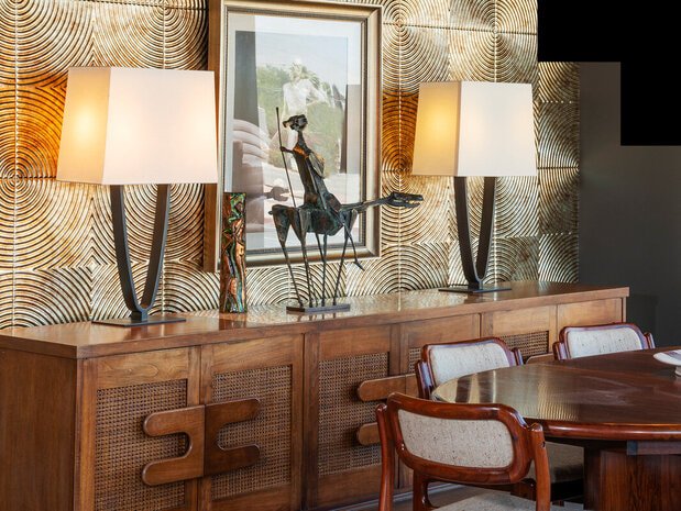 Furniture by Capurro + Davis Design, mid-century modern interior in the Palm Springs desert, view 19 of 23