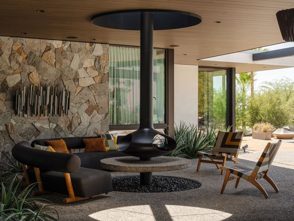 Furniture by Capurro + Davis Design, mid-century modern interior in the Palm Springs desert, view 21 of 23