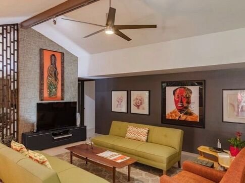 Art by Capurro + Davis Design, mid-century modern interior in the Palm Springs desert, view 8 of 23