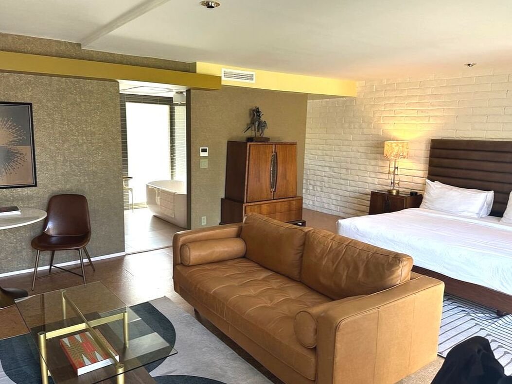 Desert Hills Hotel by Capurro + Davis Design, mid-century modern interior in the Palm Springs desert, view 6 of 18