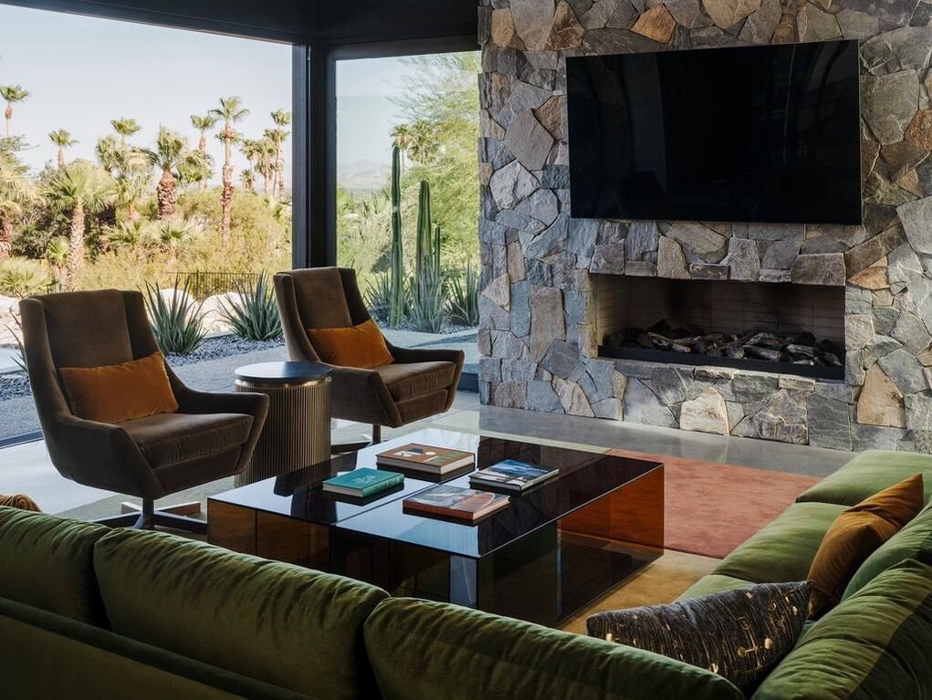 Furniture by Capurro + Davis Design, mid-century modern interior in the Palm Springs desert, view 6 of 23