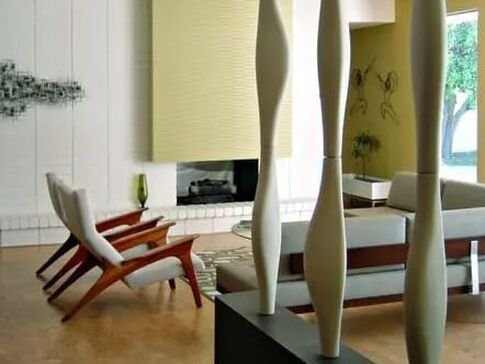 Finishes by Capurro + Davis Design, mid-century modern interior in the Palm Springs desert, view 15 of 19