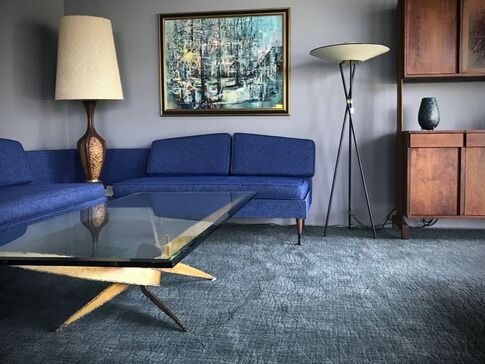Furniture by Capurro + Davis Design, mid-century modern interior in the Palm Springs desert, view 23 of 23
