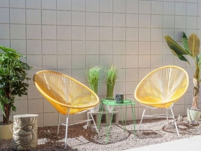 Furniture by Capurro + Davis Design, mid-century modern interior in the Palm Springs desert, view 15 of 23